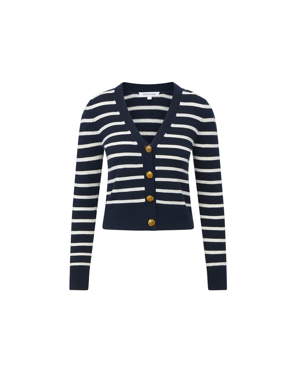 Solene Cashmere Striped Cardigan