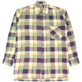 Southwest Checkered Flannel Shirt Navy Cream Beige Red