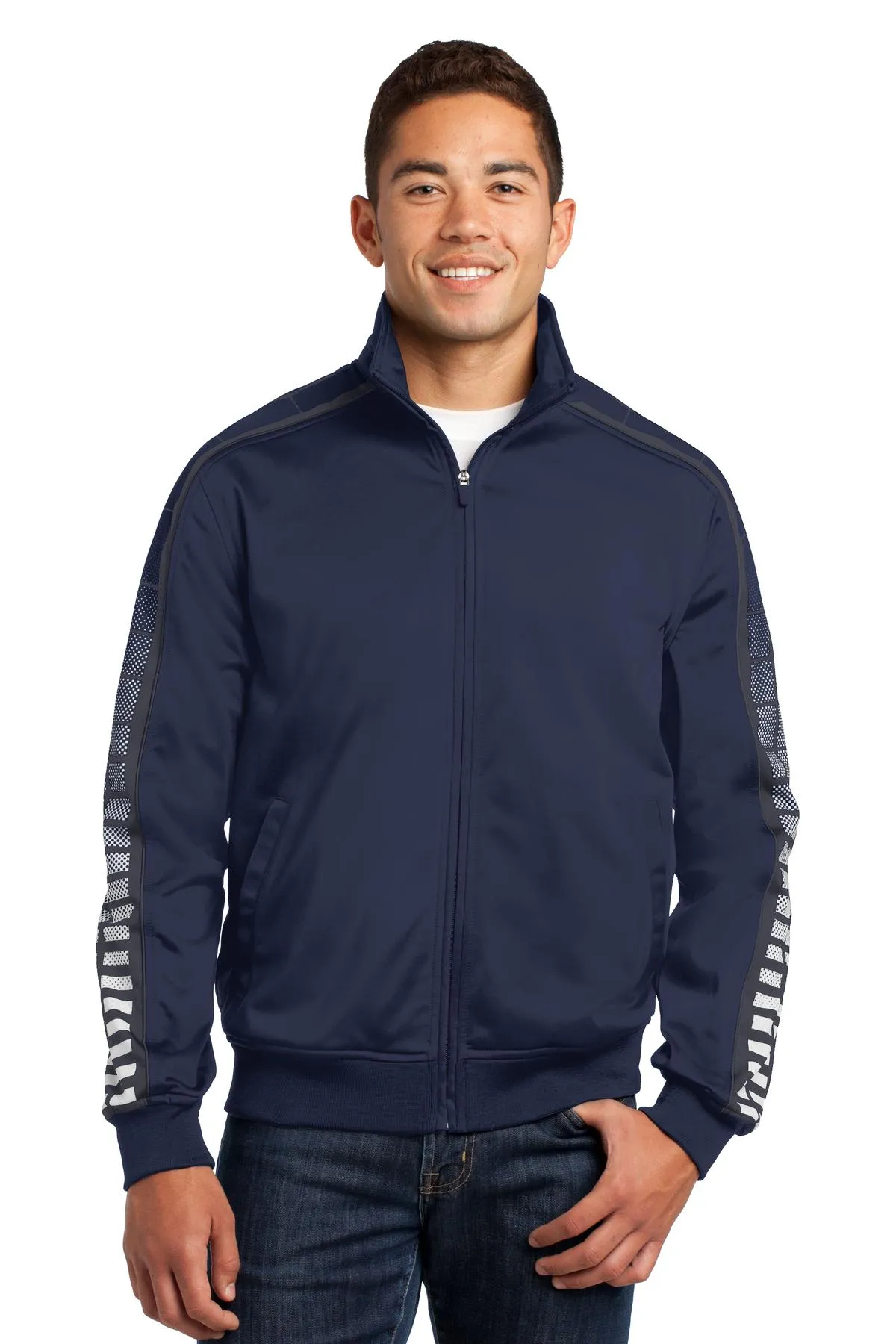 Sport Tek JST93 Sport-Tek Dot Sublimation Tricot Track Jacket SKU: JST93