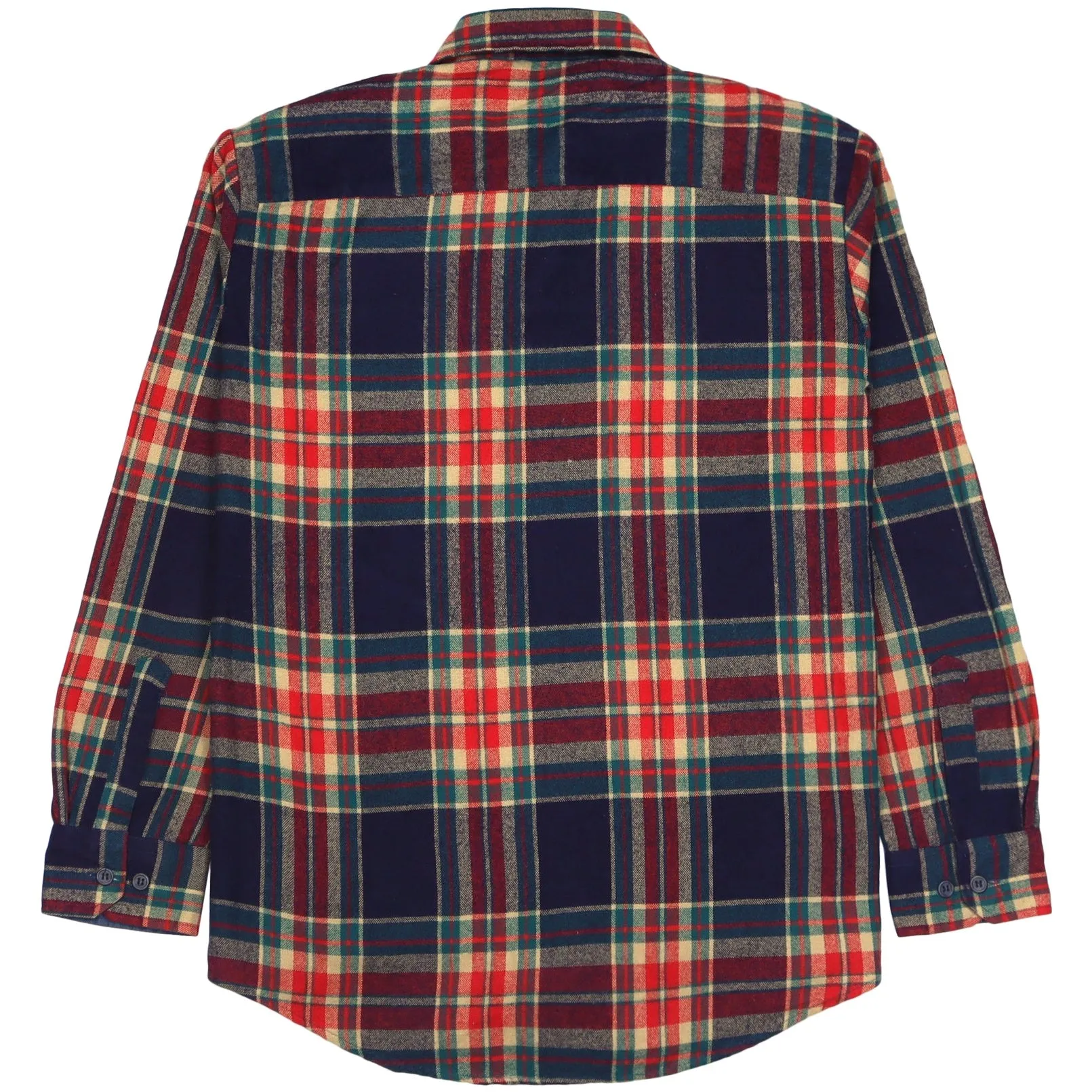 Sports Plaid Checkered Flannel Shirt Navy Red Beige