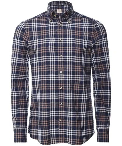 Stenstroms Blue Slimline Flannel Check Shirt | Jules B