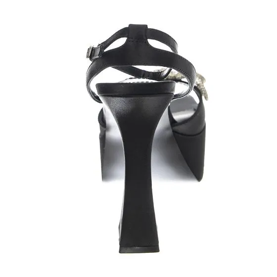 Steve Madden W' Darla Black Satin Sandals