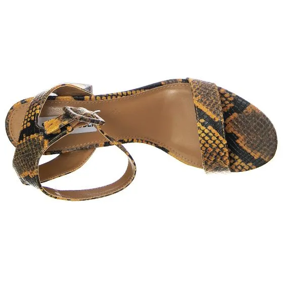 Steve Madden Womens Malia Yellow Snake Sandals