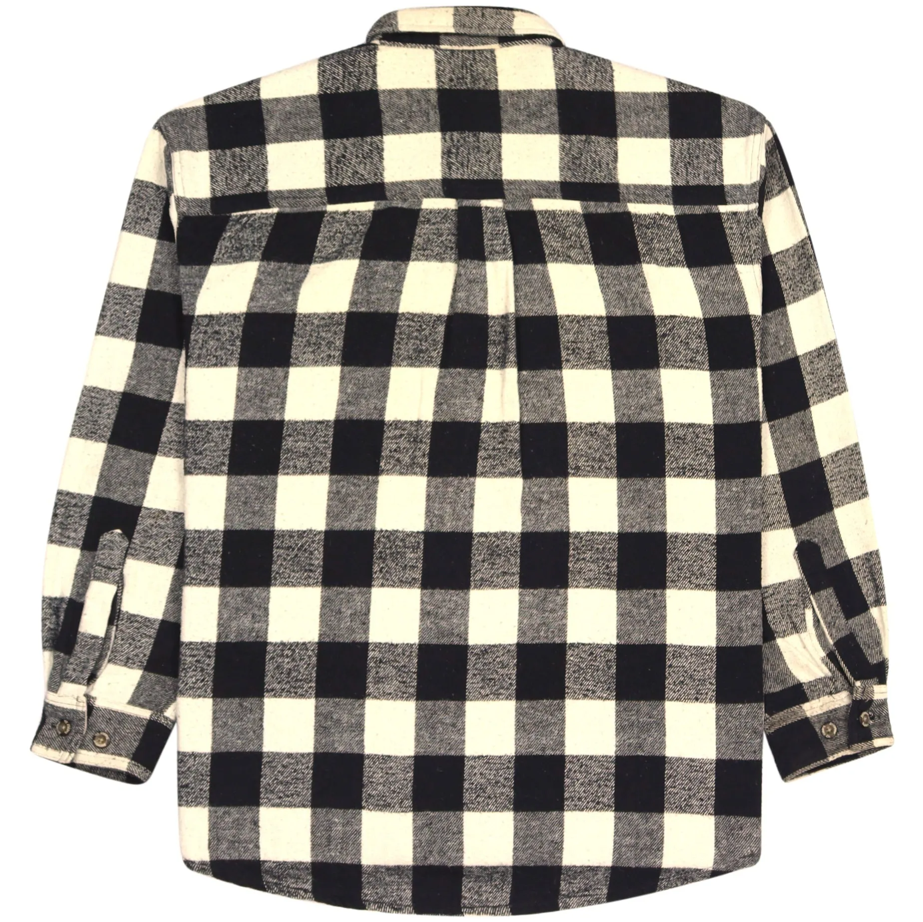 Stillwater Supply Co. Checkered Flannel Shirt Black Grey Cream