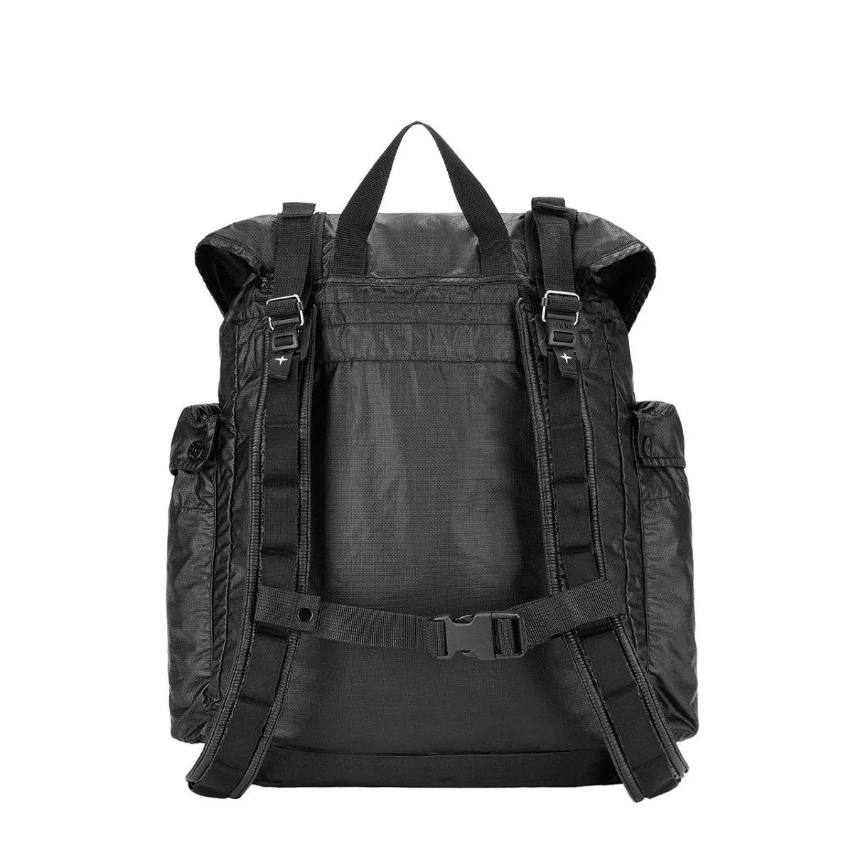 Stone Island Mussola Gommate Canvas Print Backpack (Black)