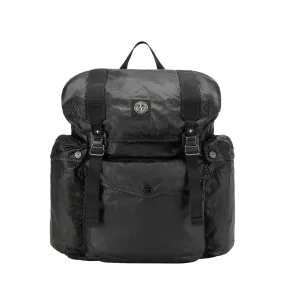 Stone Island Mussola Gommate Canvas Print Backpack (Black)