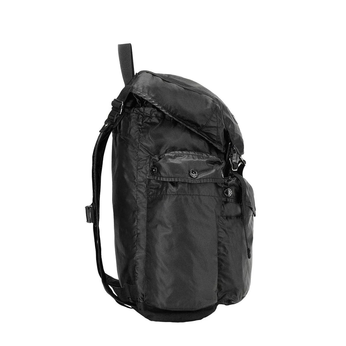 Stone Island Mussola Gommate Canvas Print Backpack (Black)