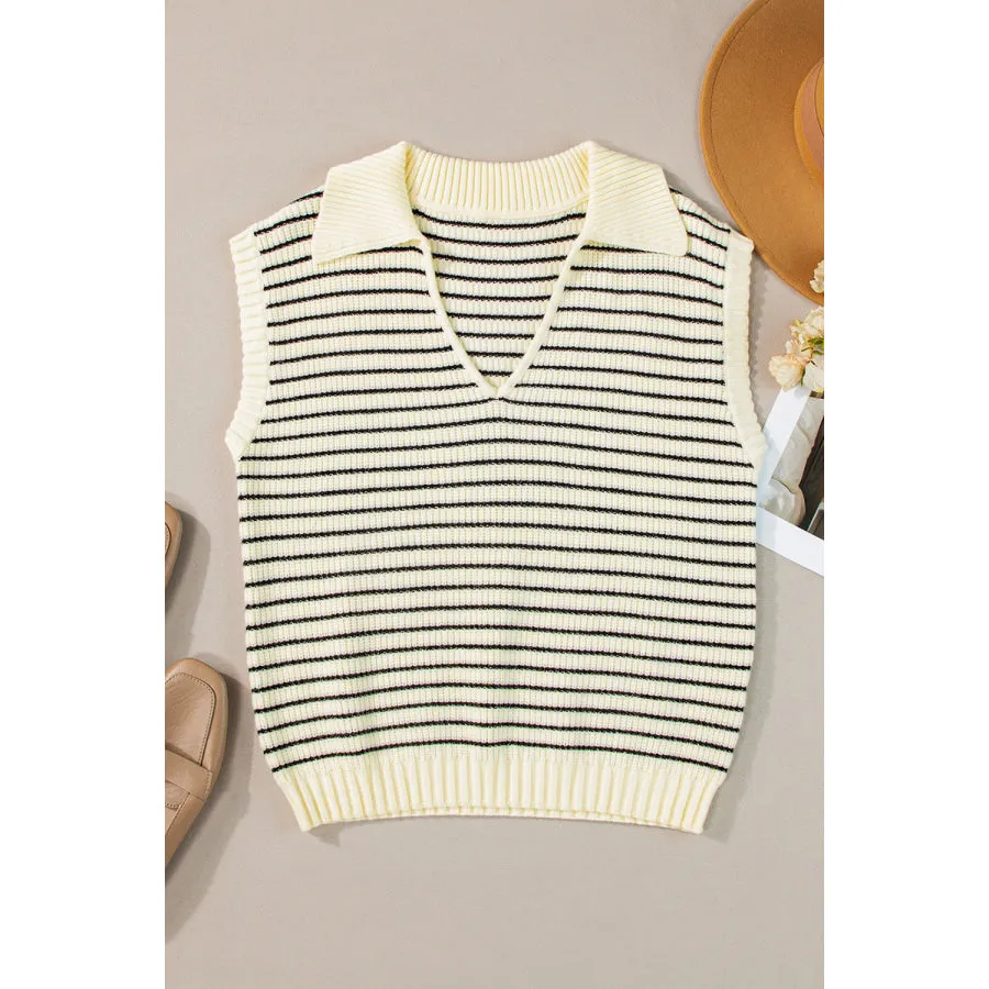 Striped Collared Neck Tank