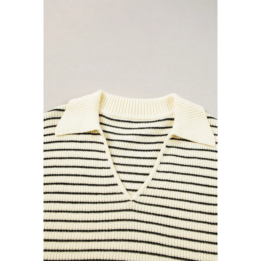 Striped Collared Neck Tank