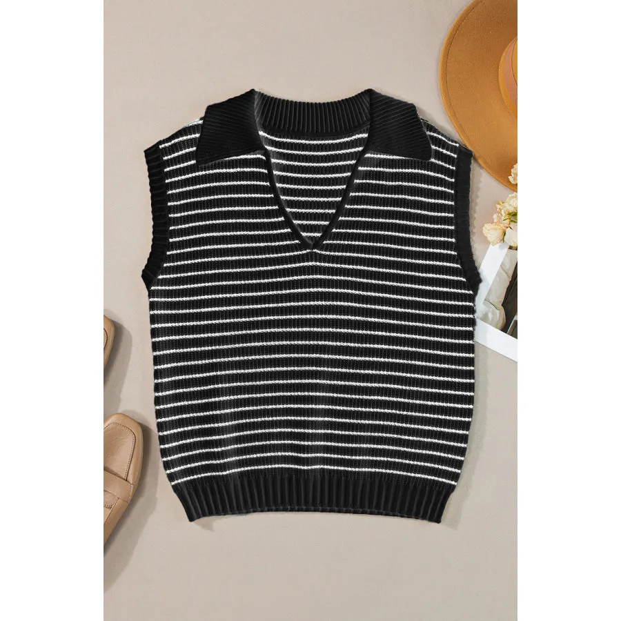 Striped Collared Neck Tank