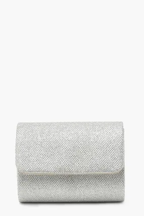 Structured Metallic Clutch Bag & Chain