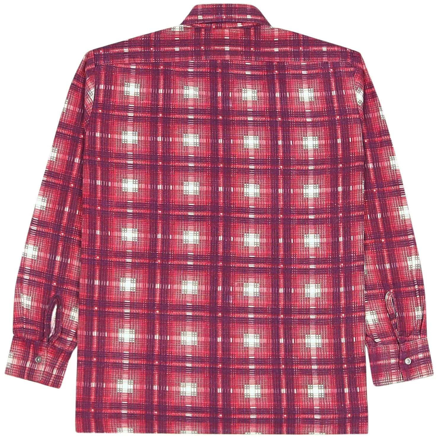 SuperQualitat Vintage Checked Flannel Wool Shirt Red White