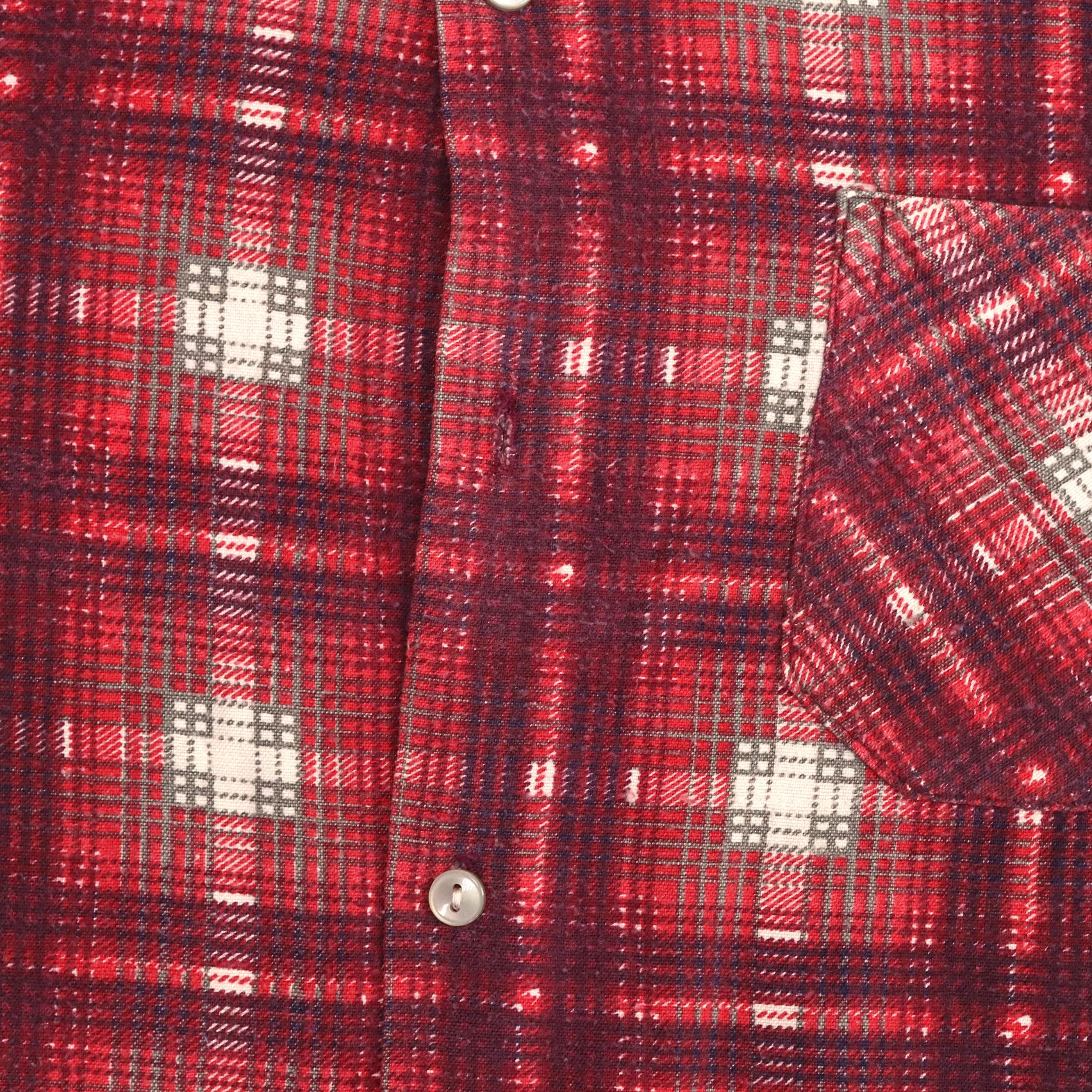 SuperQualitat Vintage Checked Flannel Wool Shirt Red White