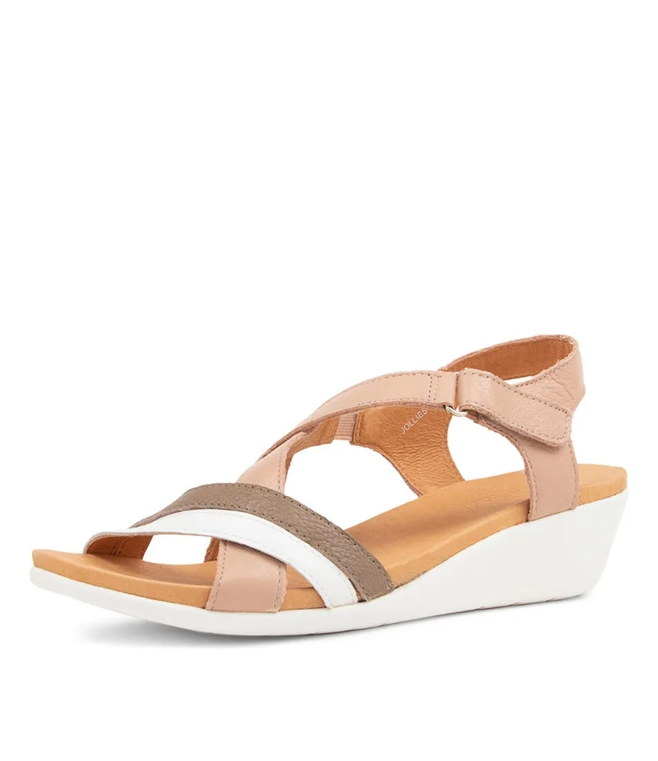 SUPERSOFT Jollies Dark Nude White Multi Sandals