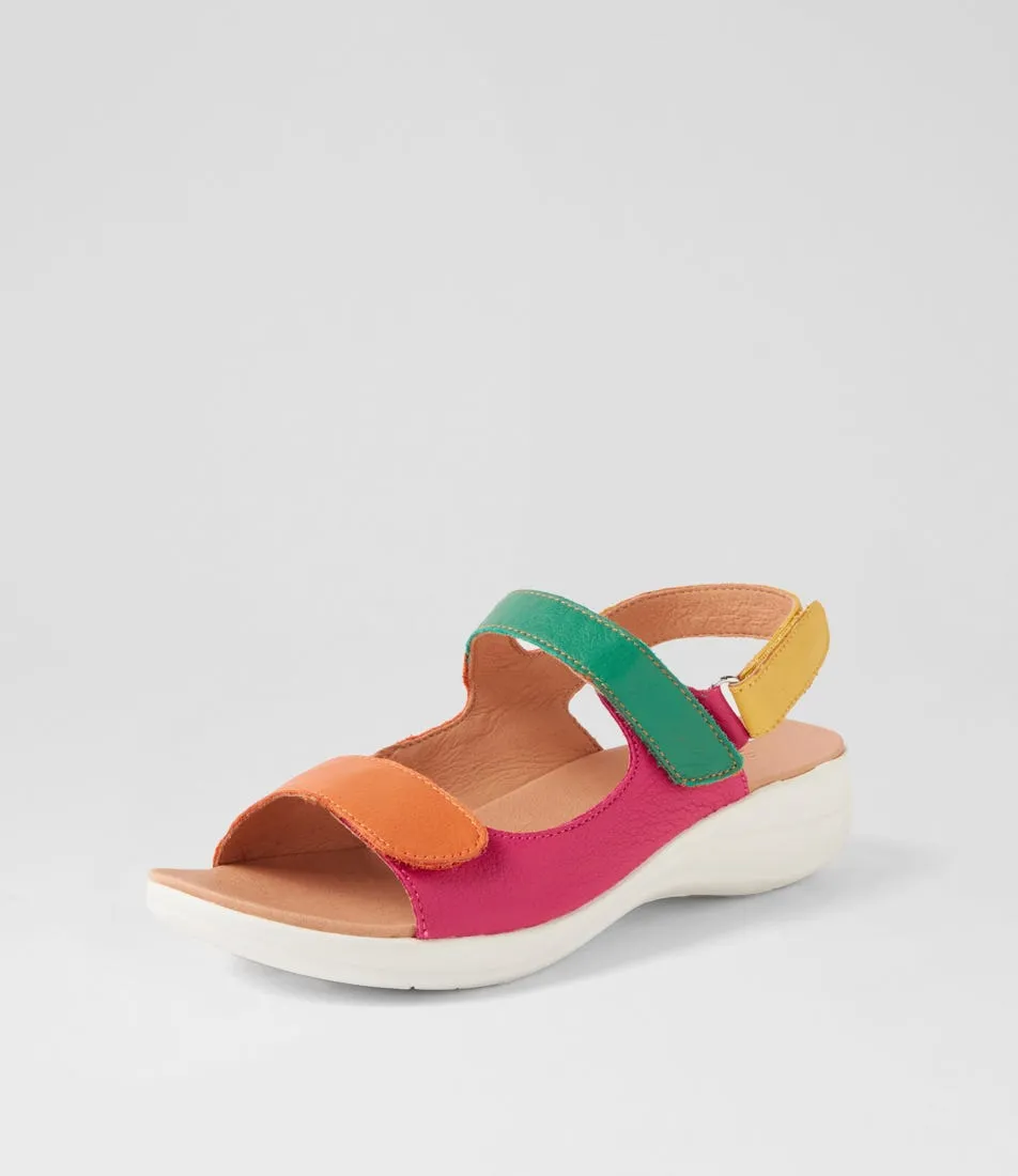 SUPERSOFT Matie Light Orange Dark Fuchsia Multi Sandals