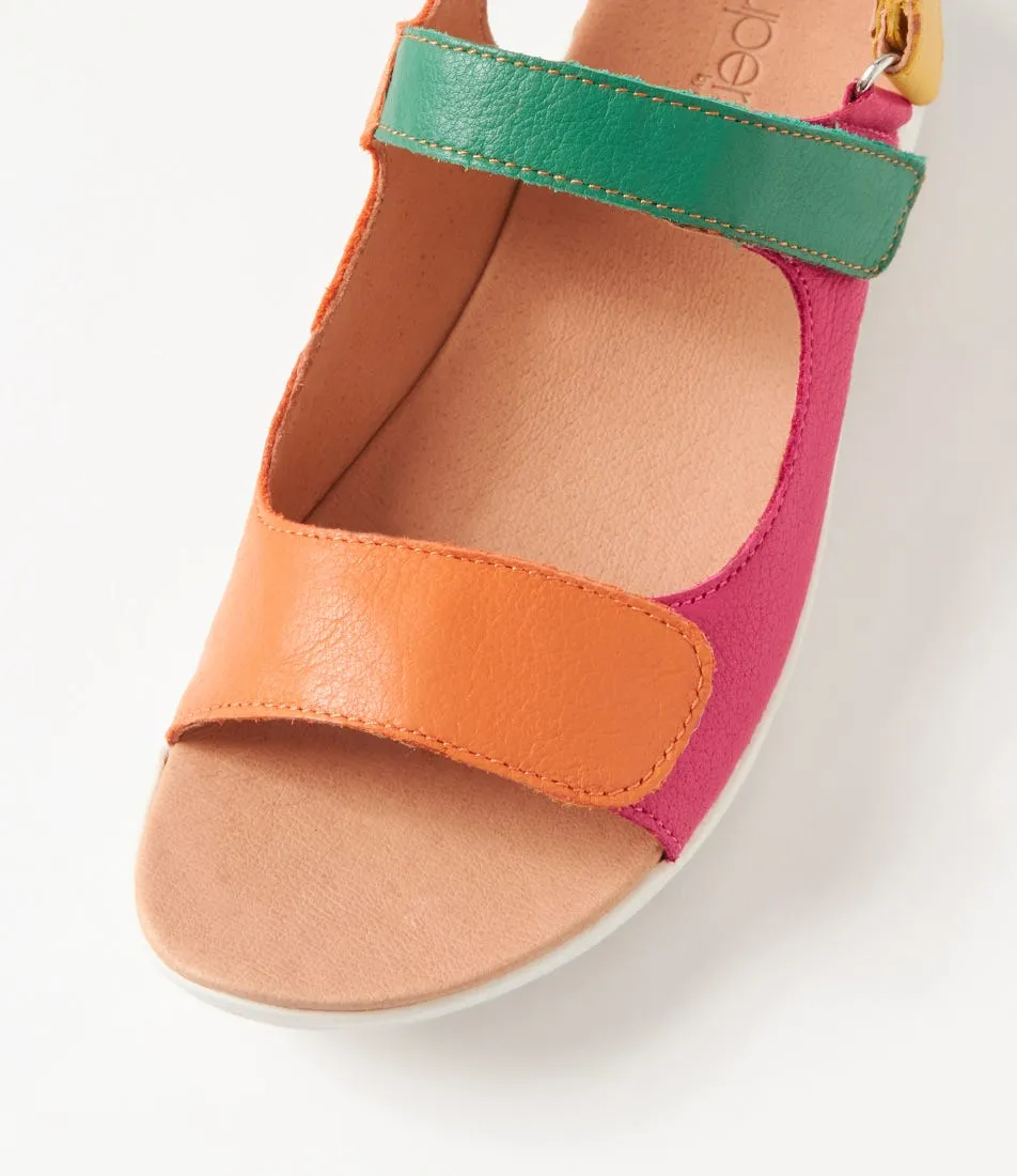 SUPERSOFT Matie Light Orange Dark Fuchsia Multi Sandals