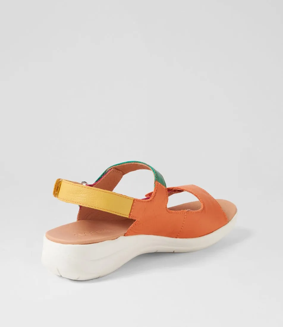 SUPERSOFT Matie Light Orange Dark Fuchsia Multi Sandals