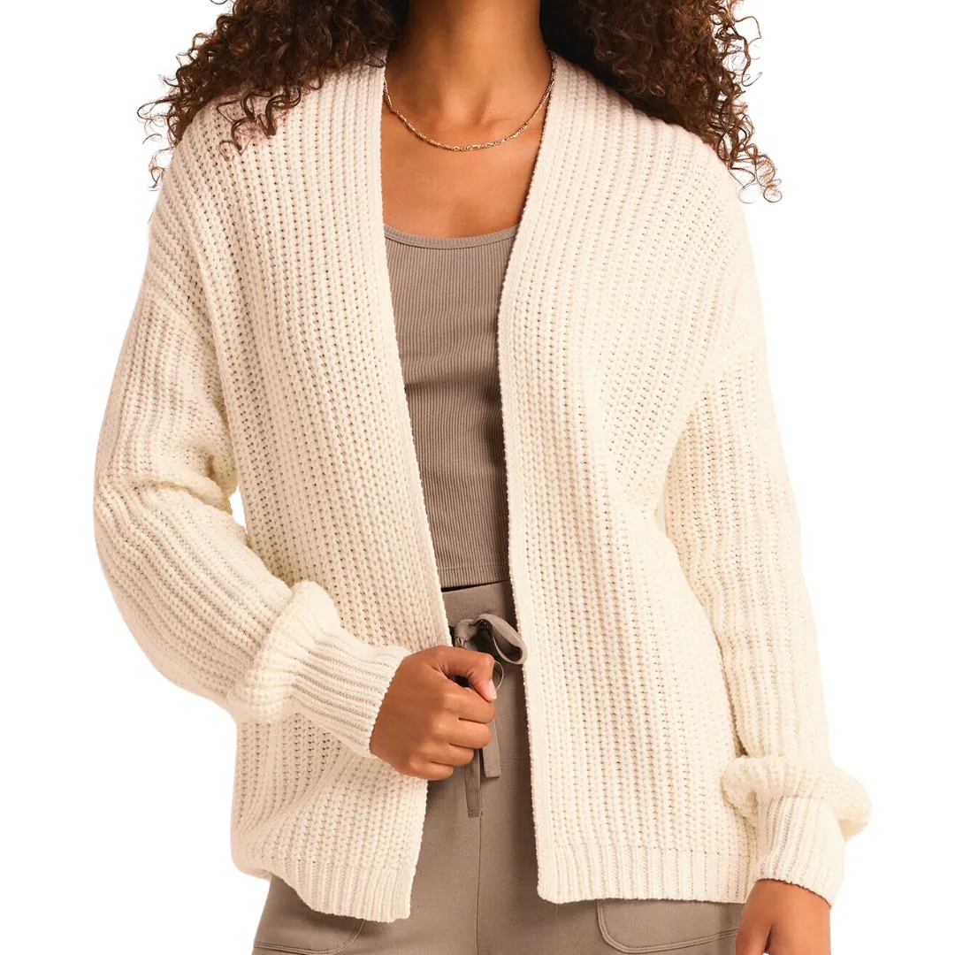 SUTTON RIB CARDIGAN SEASALT