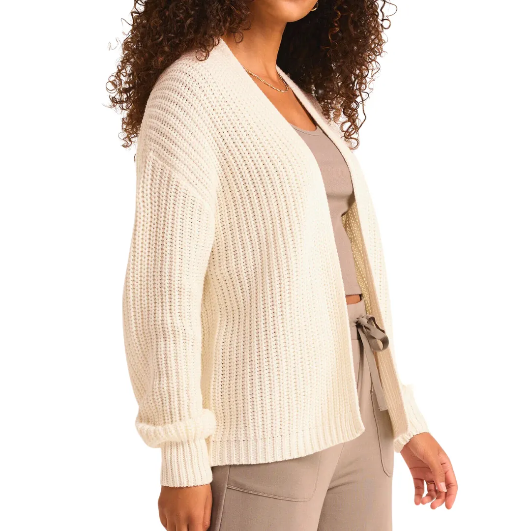 SUTTON RIB CARDIGAN SEASALT