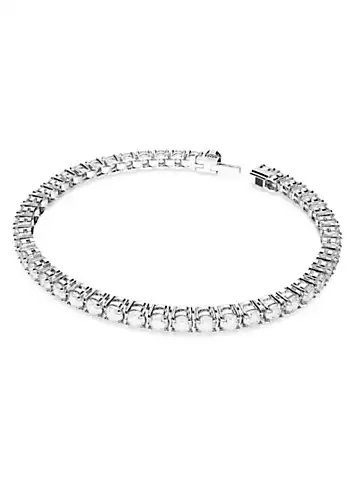 Swarovski Matrix Tennis White Rhodium Bracelet | Grattan