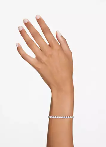 Swarovski Matrix Tennis White Rhodium Bracelet | Grattan