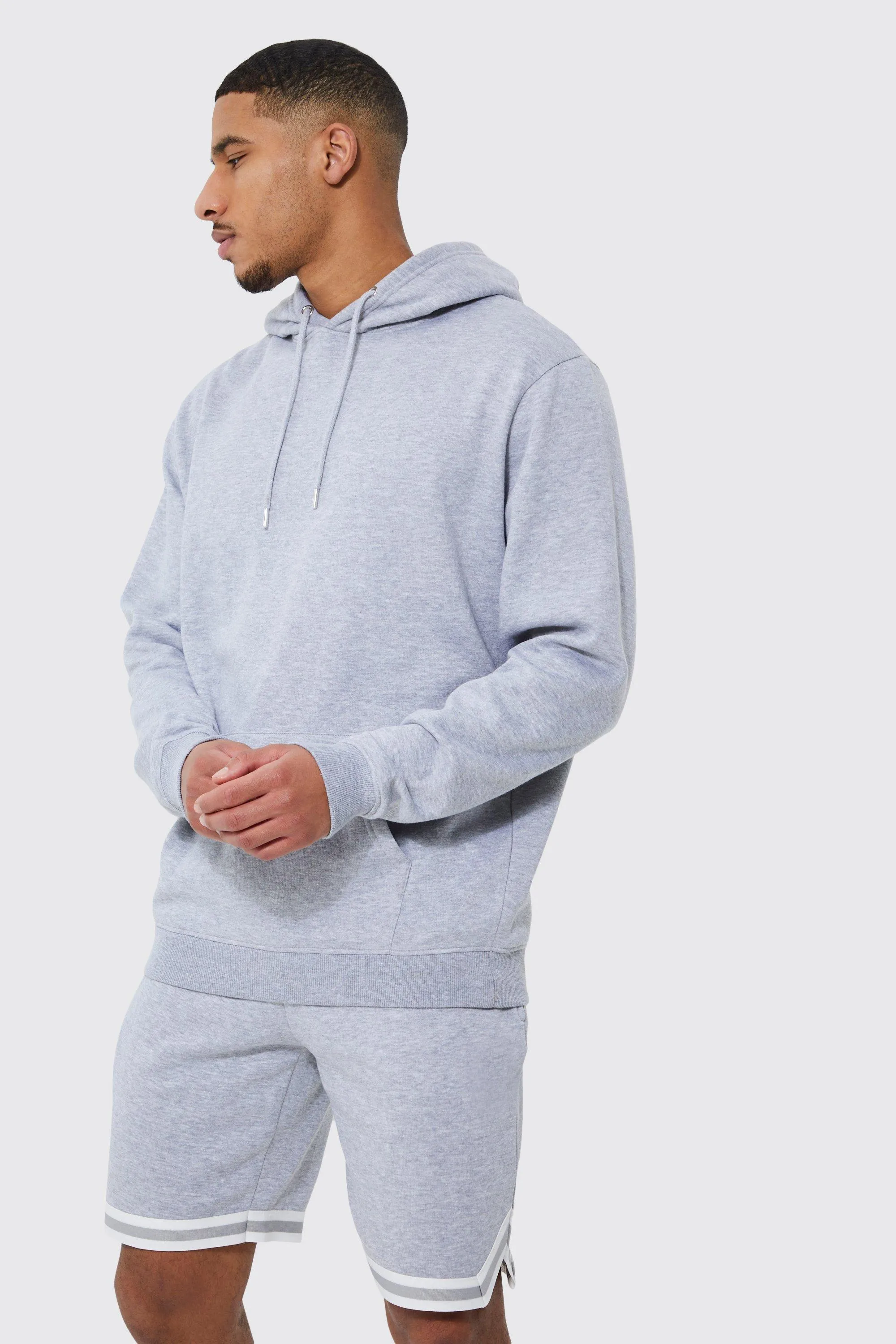 Tall Lightweight Hooded Basketball Short Tracksuit