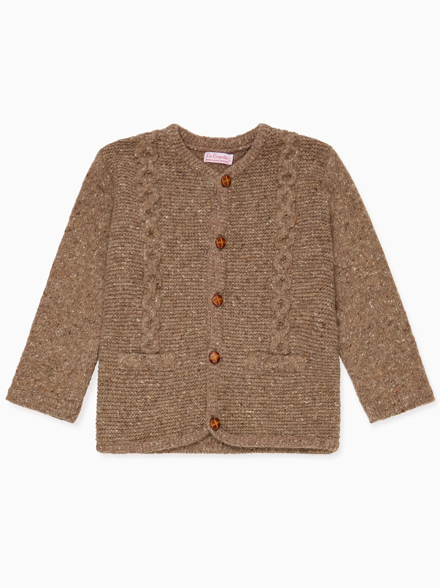 Taupe Zas Merino Boy Cardigan