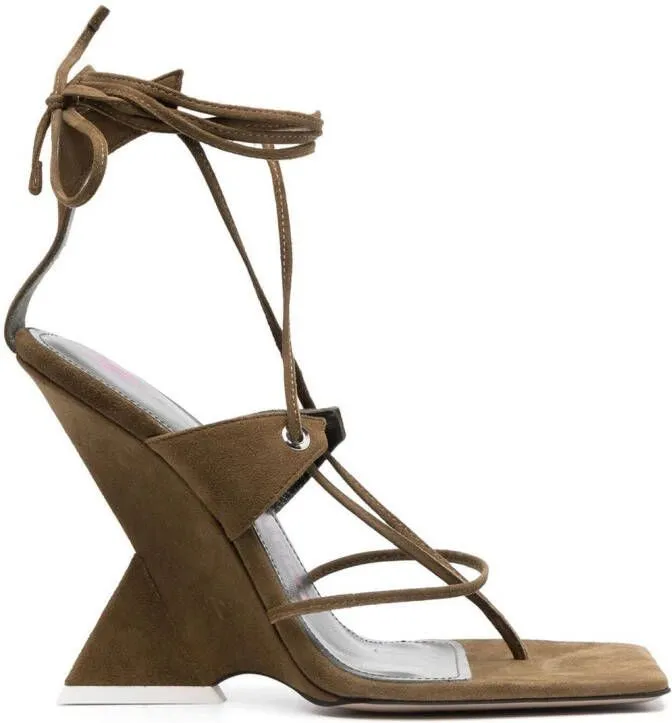 The Attico strap-detail open-toe sandals Green