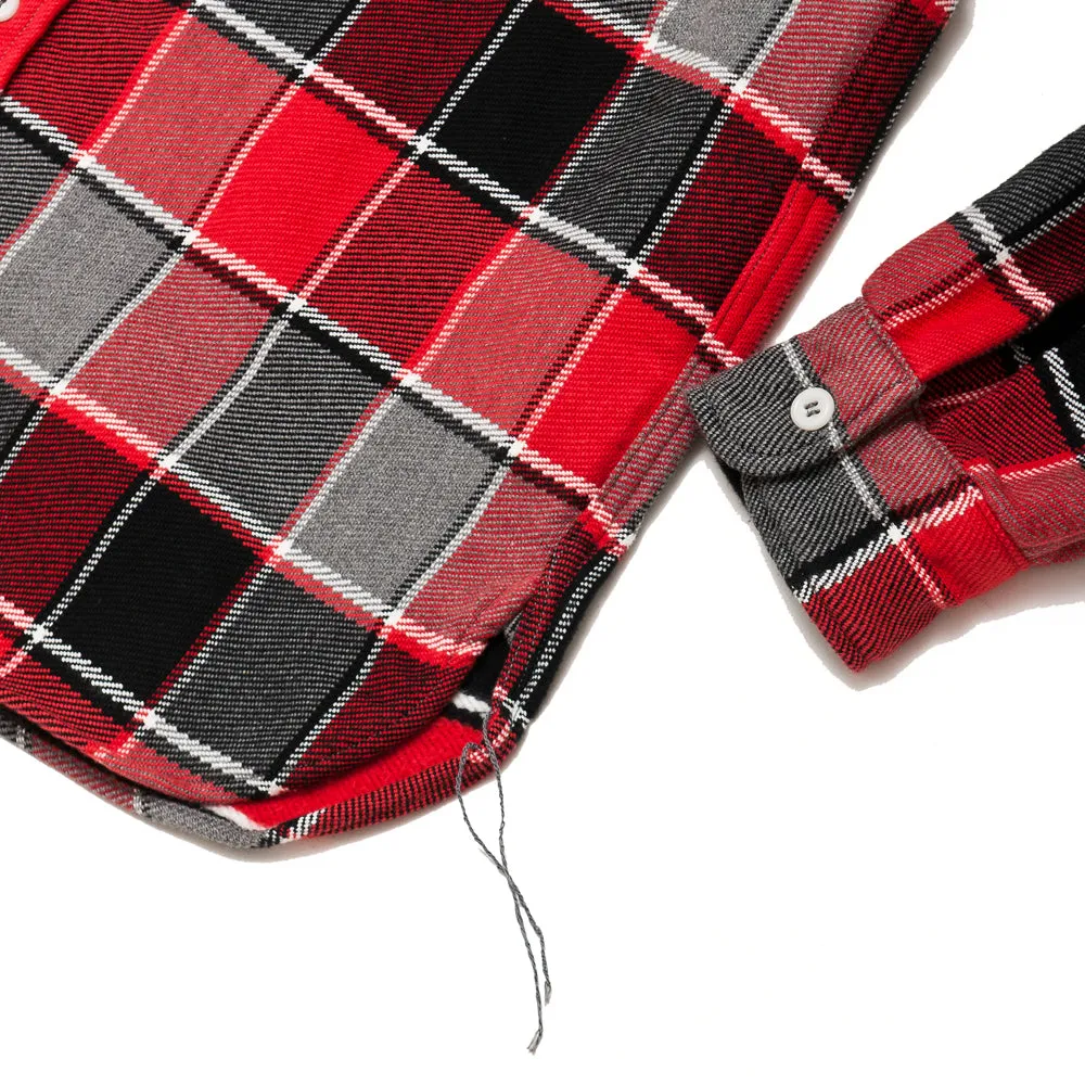 The Real McCoy's MS19105 8HU Napped Flannel Shirt / Tongass Plaid Red