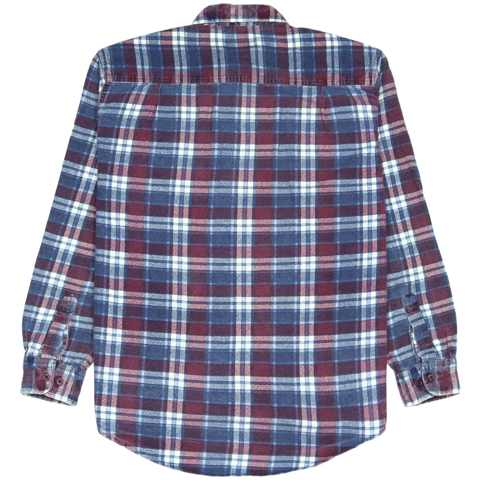 Tom Hagan Vintage Checkered Flannel Shirt Red Blue Cream