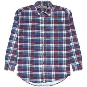 Tom Hagan Vintage Checkered Flannel Shirt Red Blue Cream