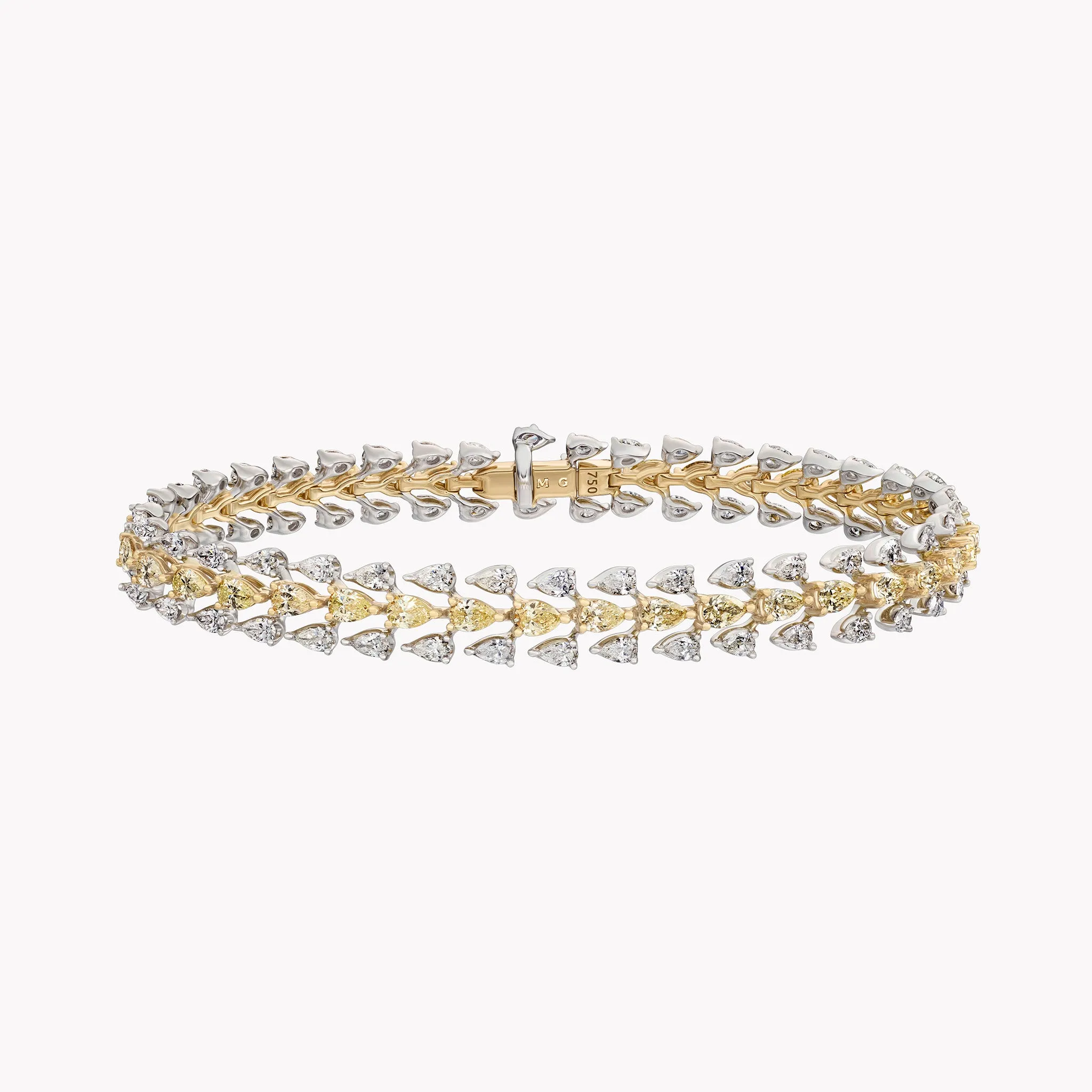 Two-Tone Pear Shape Tennis Bracelet