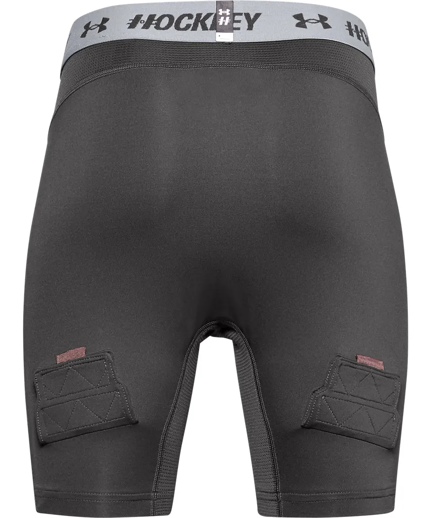 UNDER ARMOUR KID'S HOCKEY COMPREION JOCK SHORTS - BLACK