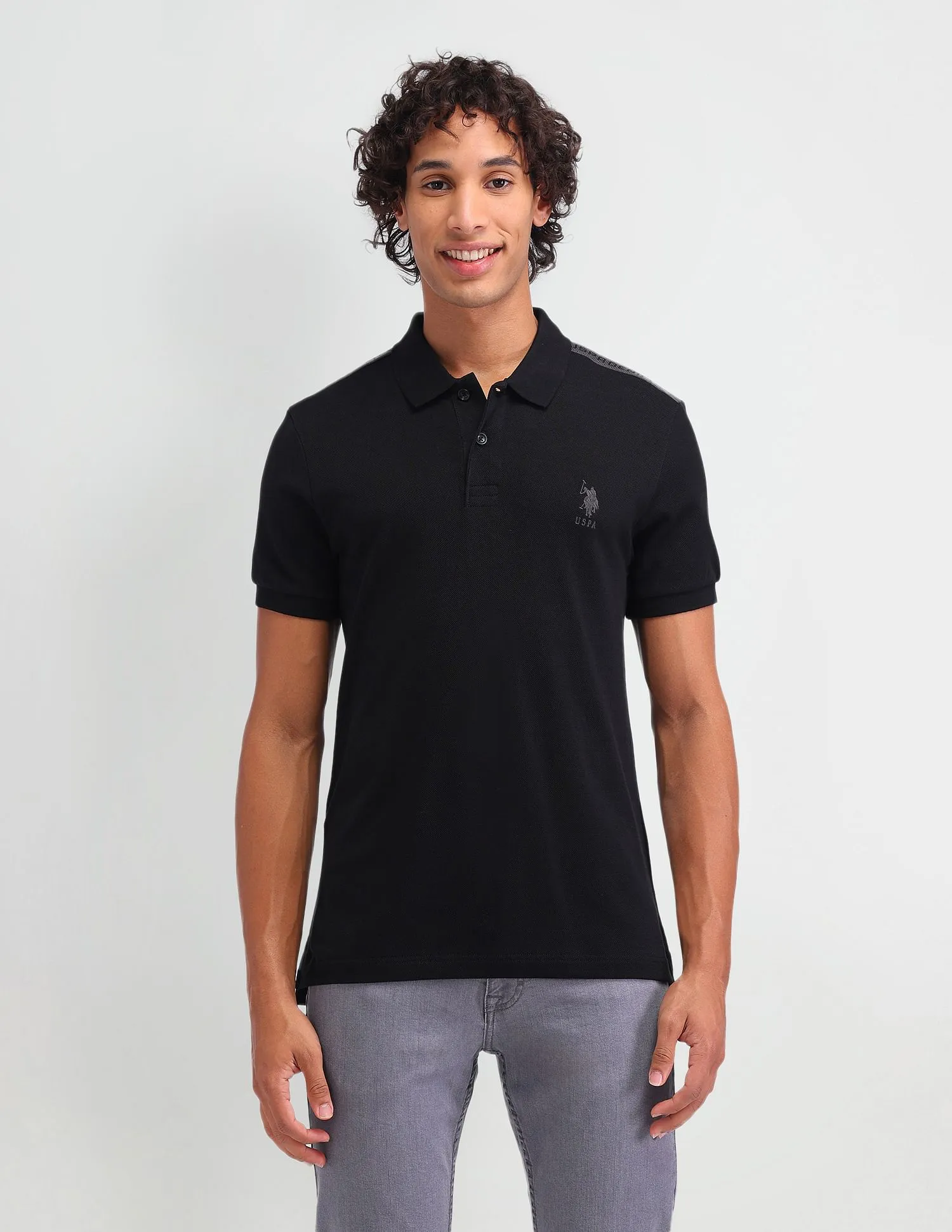 U.S. Polo Assn. Denim Co. Solid Cotton Muscle Fit Polo Shirt