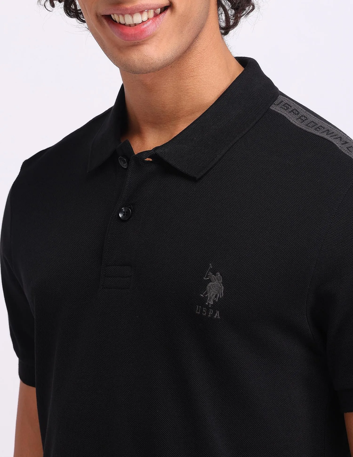 U.S. Polo Assn. Denim Co. Solid Cotton Muscle Fit Polo Shirt