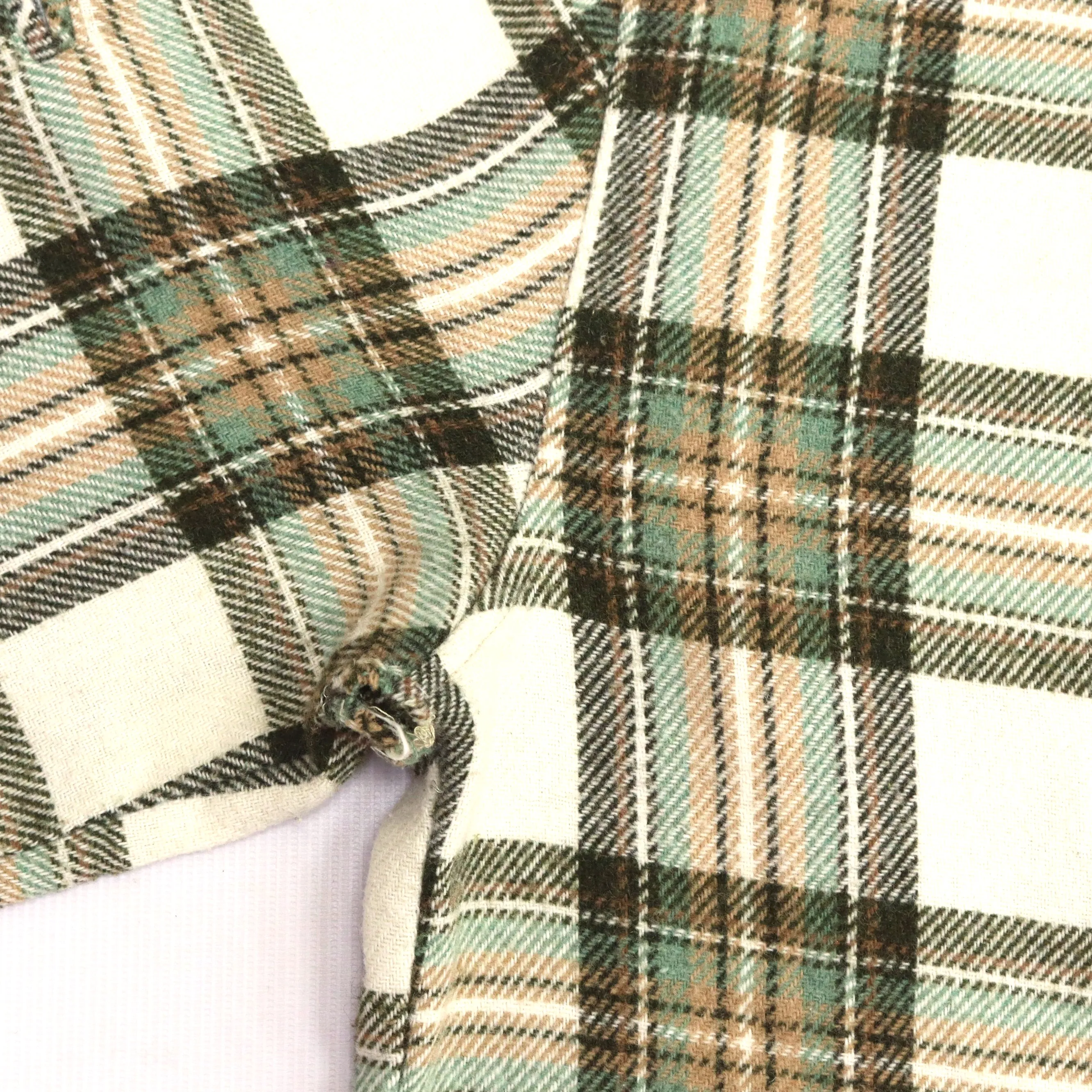 Vajolet Vintage Checkered Flannel Shirt Green Black Beige