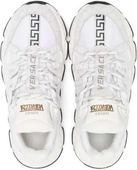 Versace Kids Trigreca lace-up sneakers White