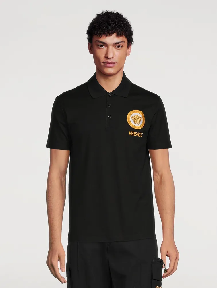 VERSACE Medusa Embroidered Polo Shirt