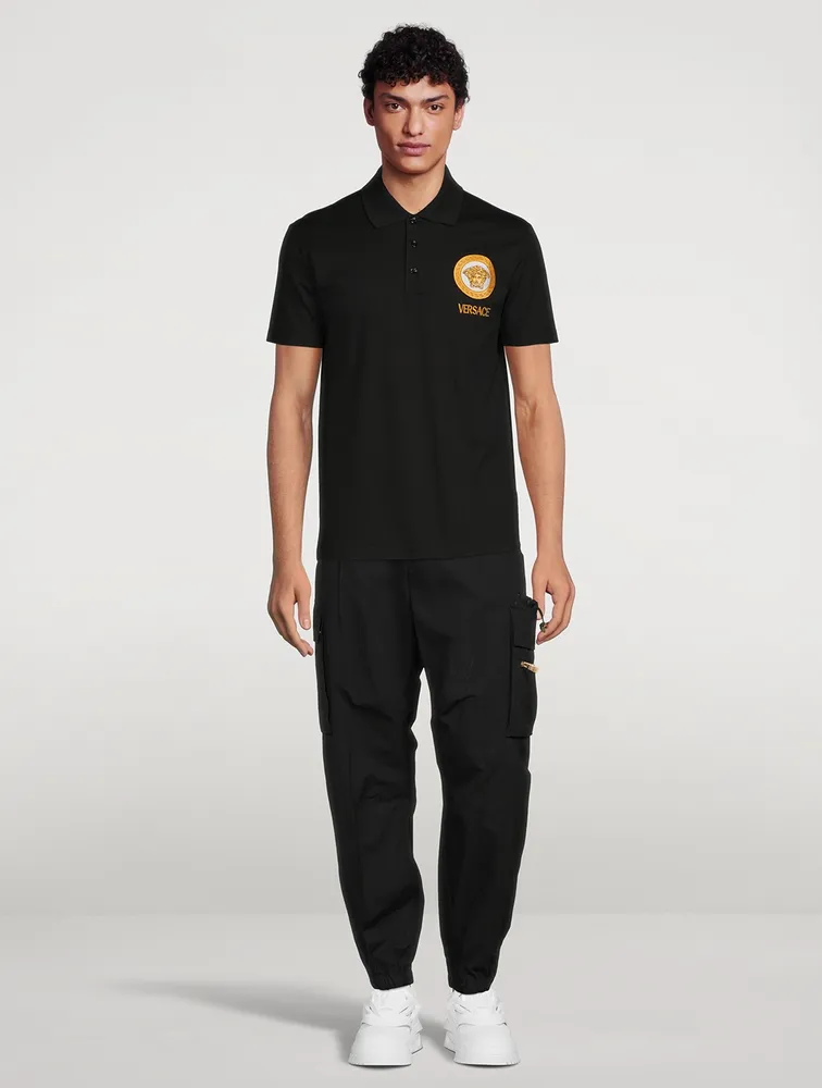 VERSACE Medusa Embroidered Polo Shirt