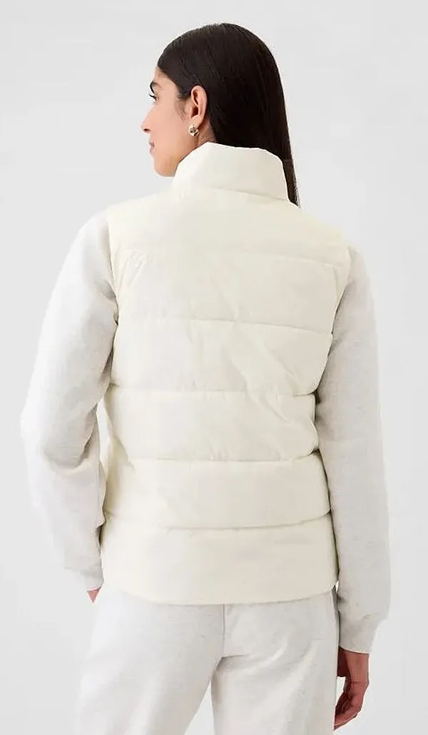 vest GAP V-Frch Logo LW Puffer - Ivory Frost - women´s