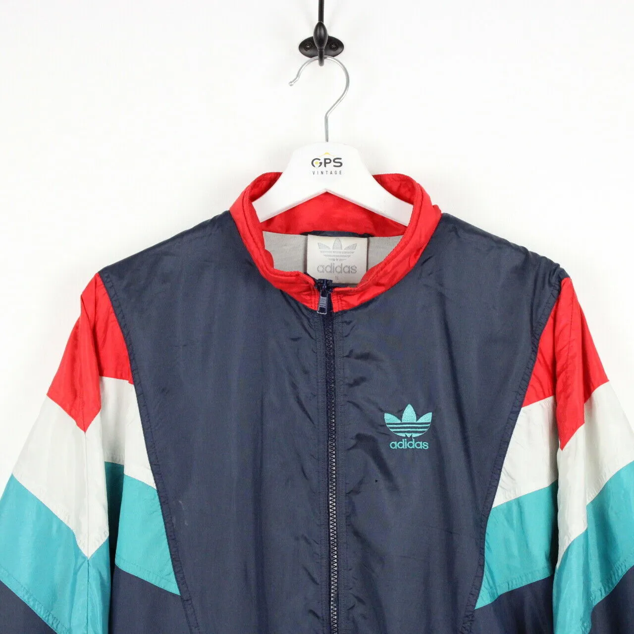 Vintage 80s ADIDAS Track Top Jacket Navy Blue | Medium