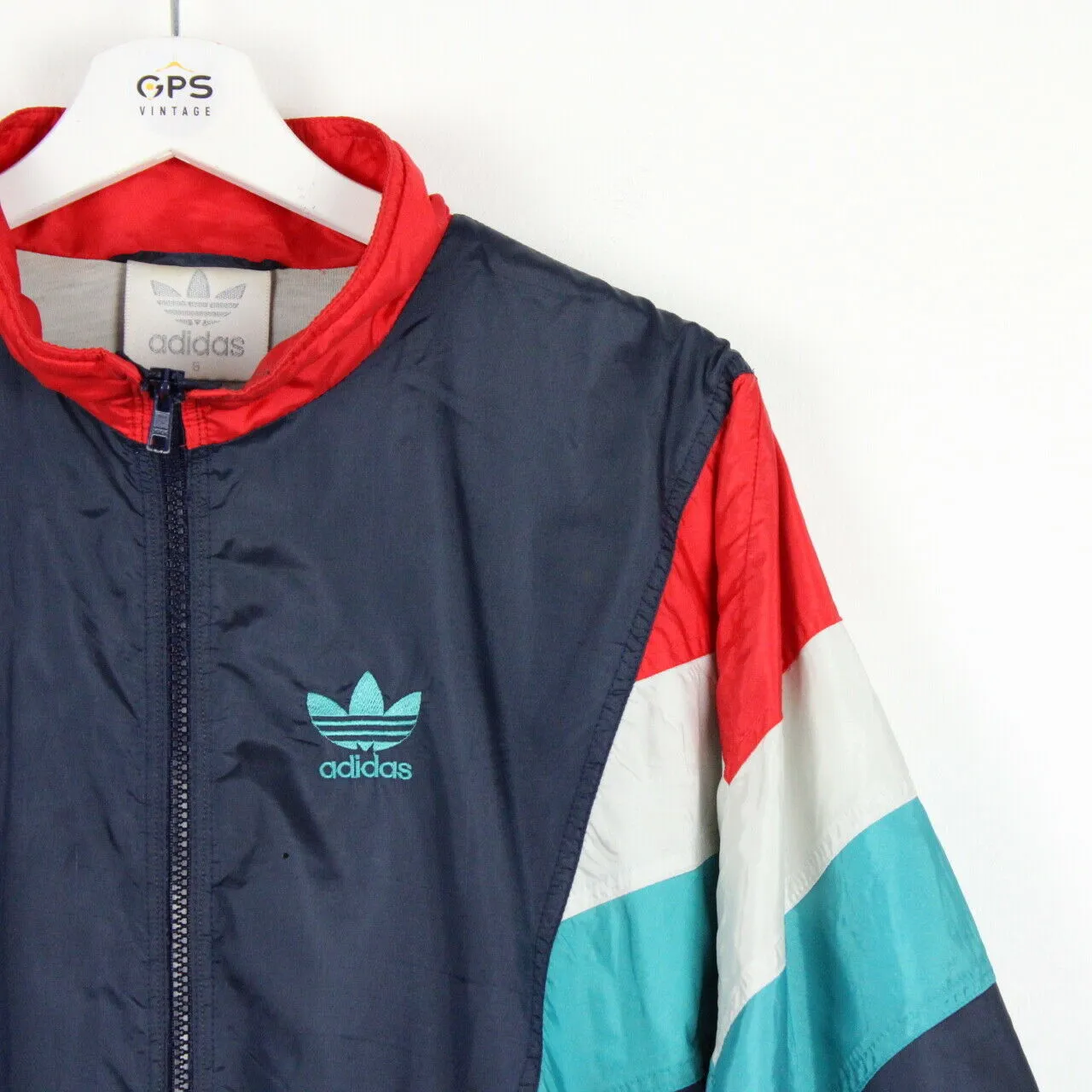 Vintage 80s ADIDAS Track Top Jacket Navy Blue | Medium