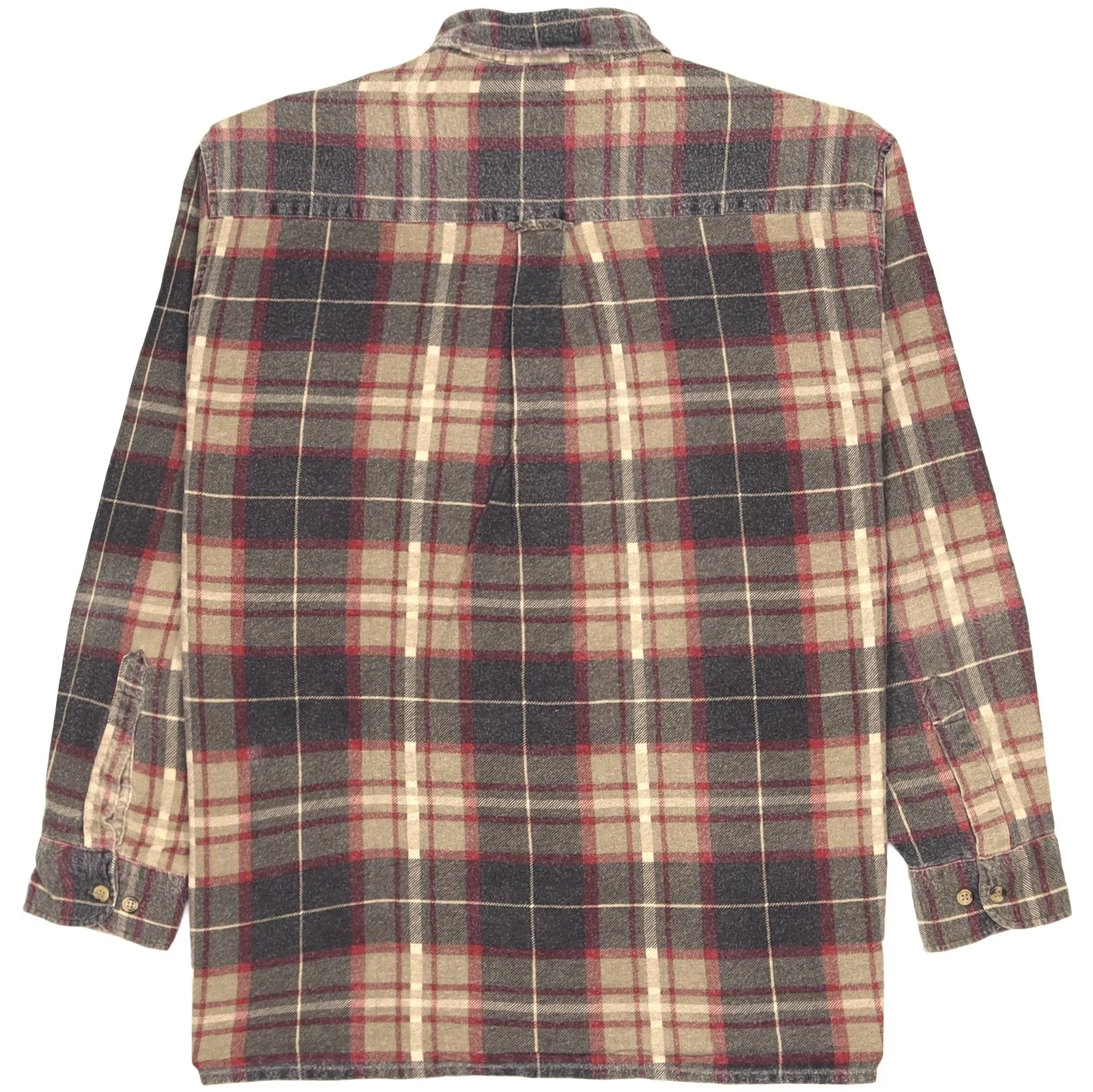 Vintage Checked Flannel Shirt Black Red Beige