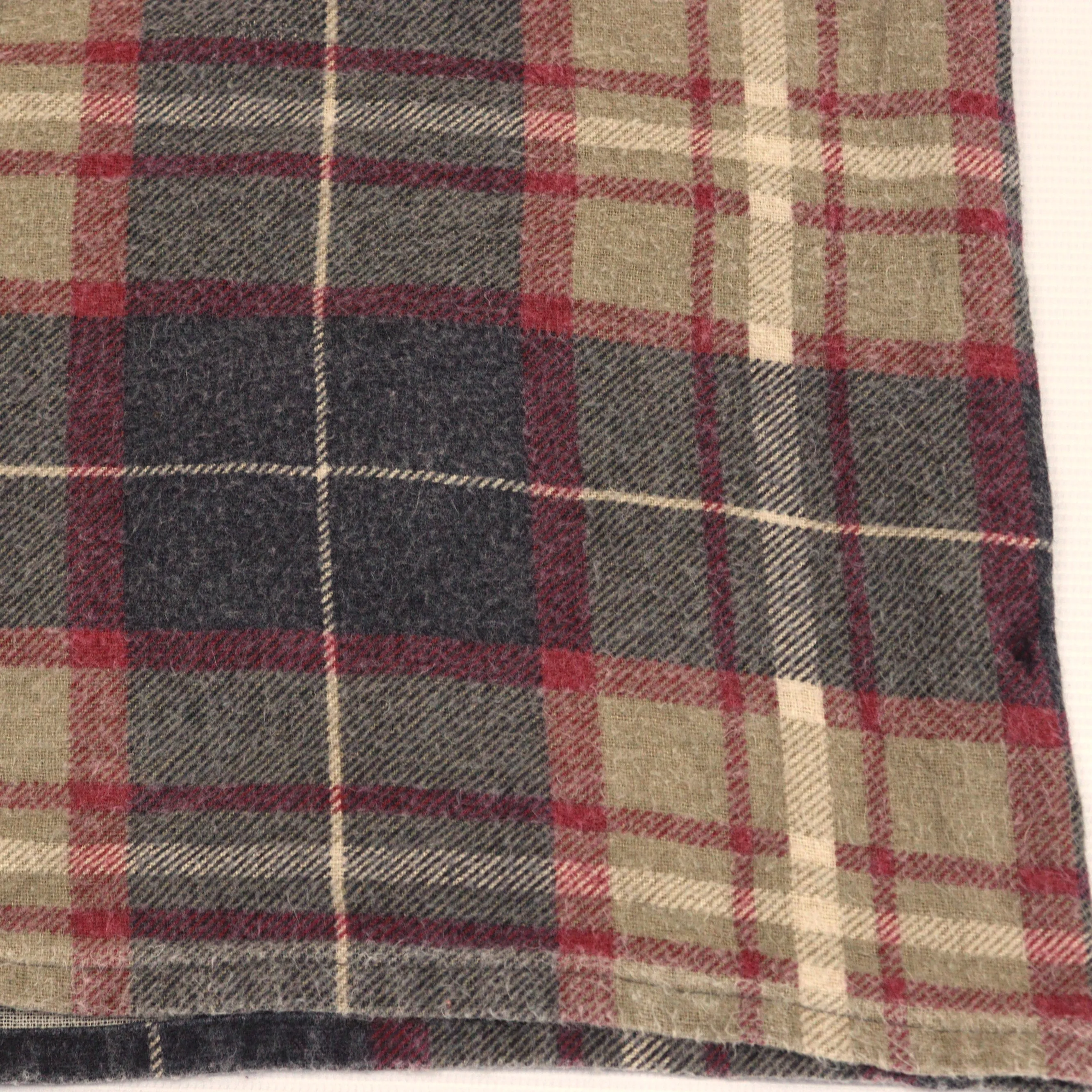 Vintage Checked Flannel Shirt Black Red Beige