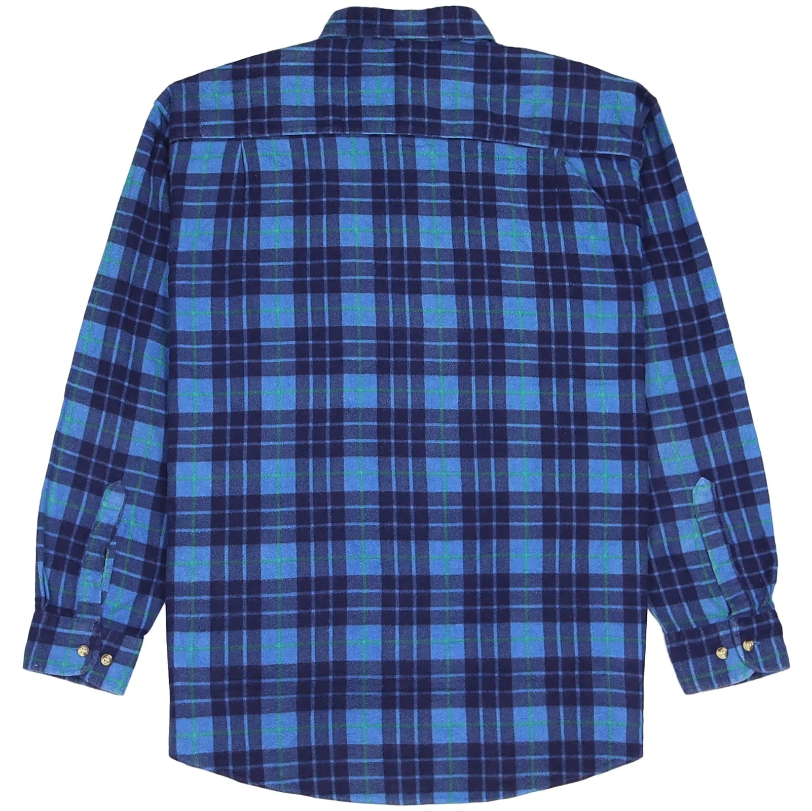 Vintage Checked Flannel Shirt Blue Black