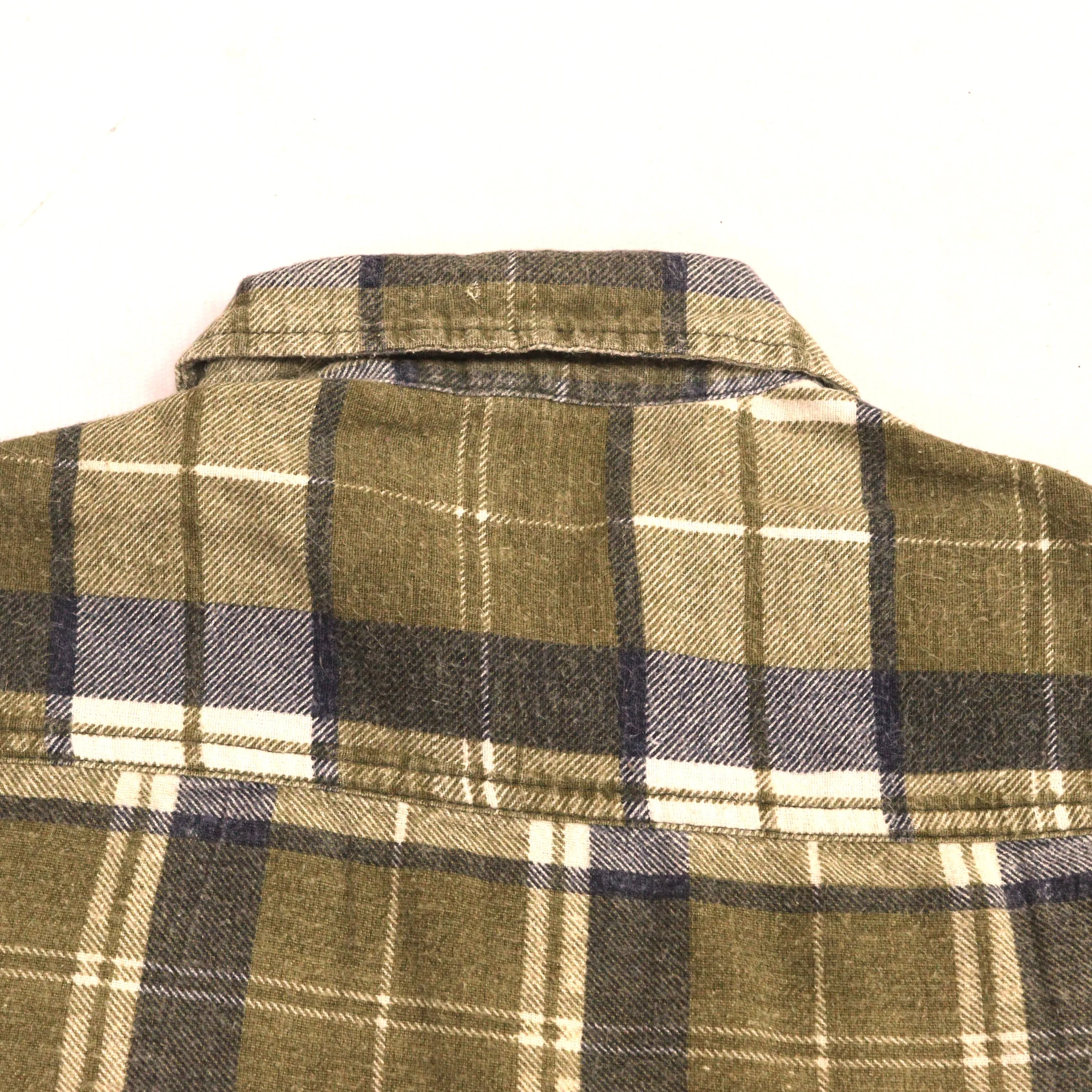 Vintage Checked Flannel Shirt Green White