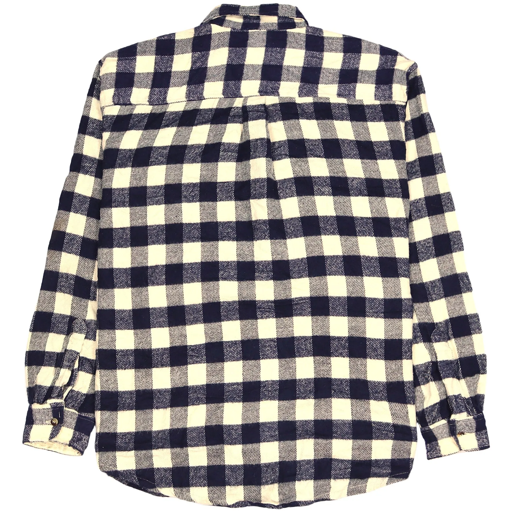 Vintage Checked Flannel Shirt Navy Black Cream