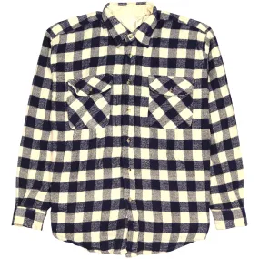 Vintage Checked Flannel Shirt Navy Black Cream