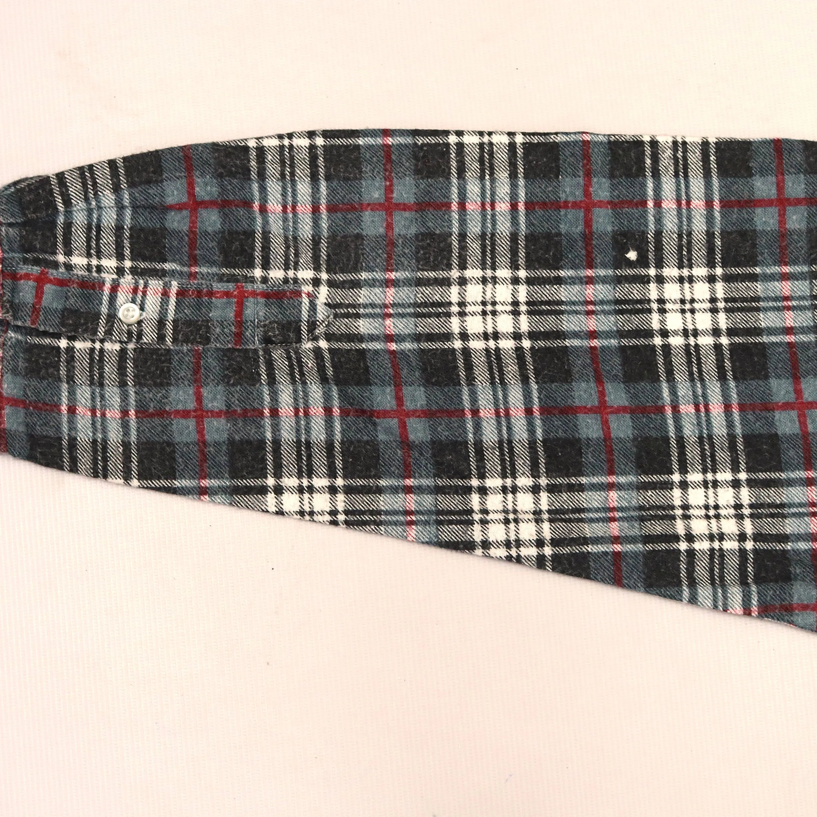 Vintage Checkered Flannel Shirt Black Red Cream