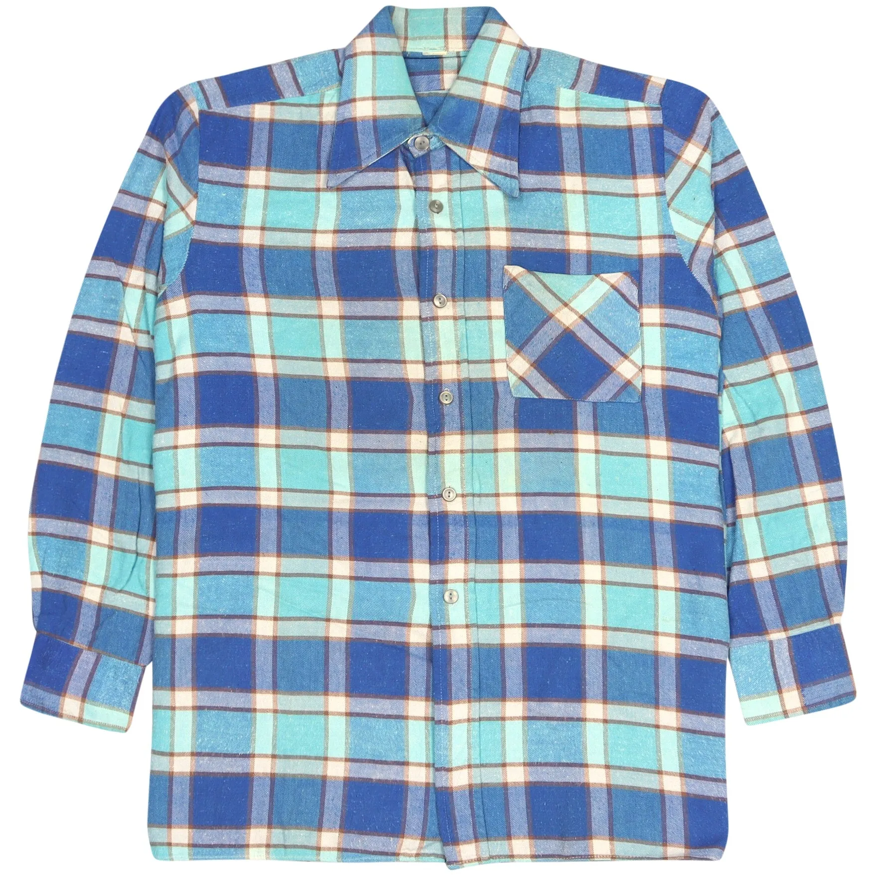 Vintage Checkered Flannel Shirt Blue